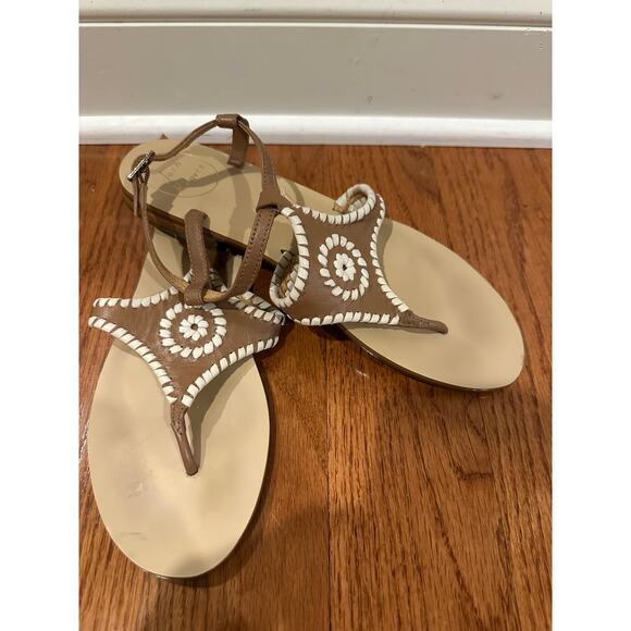 Jack Rogers size 8.5 Brown and white Maci sandals - Picture 1 of 4